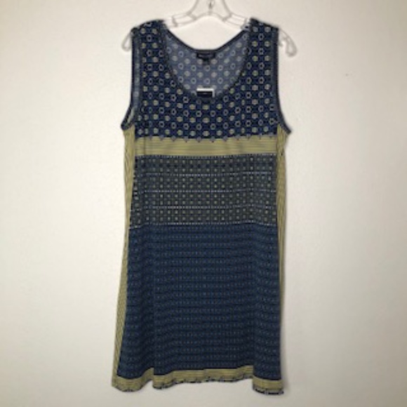 Max Edition Casual Dress A-Line Scoop Neck Stripe/Abstract Print Size LP - Picture 3 of 9